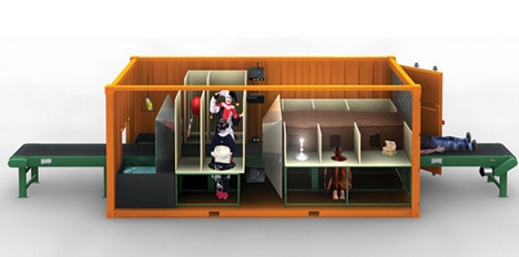 Kalkin’s Boite en Valise concept for a miniature museum, which visitors experience while lying on a conveyer belt.