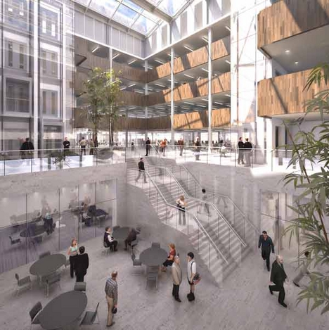 Inside the Wakefield office block 