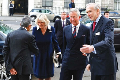 Royals greet Sunand Prasad (left) and Richard Hastilow (right)
