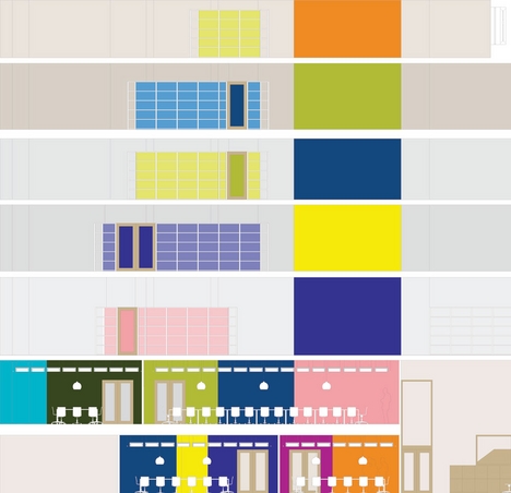 Section showing building’s colour scheme