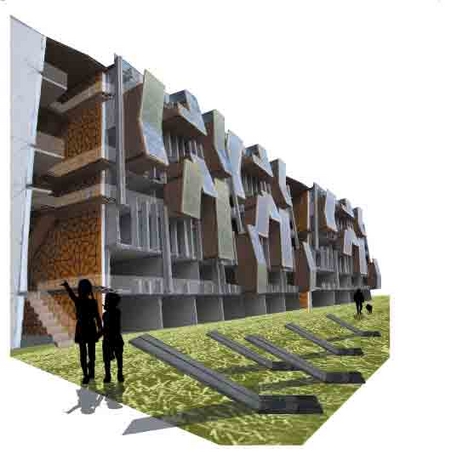 The blocks are made more permeable at their joining points so they can become more part the surrounding streetscape. 