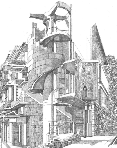 One of the spiral staircases.