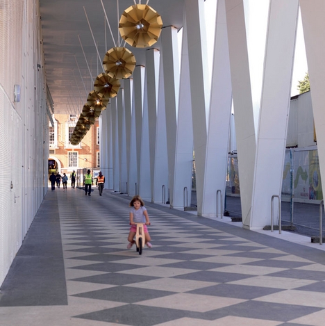 The double-height colonnade.