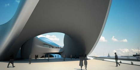The exterior of Zaha Hadid's Regium Waterfront project 
