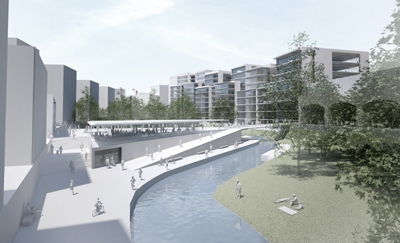 The city&rsquo;s River Medlock runs through the scheme's heart.