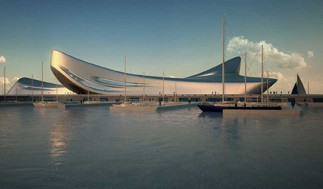 Zaha Hadid's Regium Waterfront project from the bay