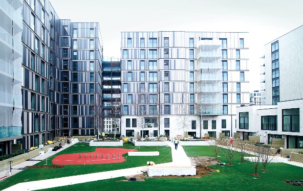 DRMM’s plot N26 features extruded, ceramic-clad blocks facing on to low-rise mews housing to the east of the site.