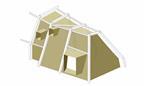 New Horizon Youth Centre: Axonometric showing roof form.