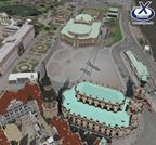 Visualisation of the Dresden Theatre Square showing rendered buildings and multiple terrain textures.