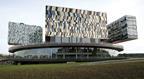 The coloured cladding  of the four main buildings is tuned to their different orientations.