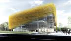 The office building will be clad in aluminium flat reeds, forming a large-scale brise-soleil.