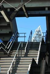 Fifty-six staircases provide quick access to the upper tier.