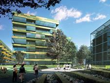 AHMM’s Project Blue at Ebury Bridge Road is part of the Chelsea Barracks development masterplanned by Rogers Stirk Harbour & Partners for Candy & Candy.