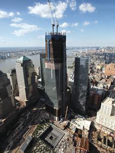 SOM’s One World Trade Centre rises above the September 11 Memorial.