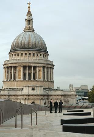 View from the roof terrace, the height of which is determined by St Paul’s.