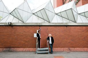 Jon Buck (left) and Dominic Cullinan (right) at the Leicester Engineering Building.