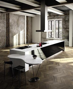 Compac's Quartz Carrara surface material, used here as a counter top.