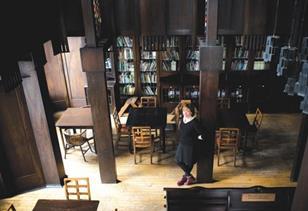 Clare Wright in the library.