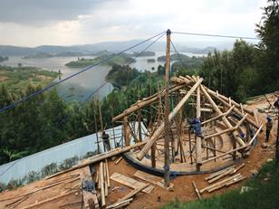 Lake Bunyonyi School dining hall by Peter Clegg and Alex Thomas