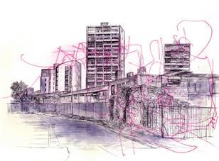Tower blocks in Leith.