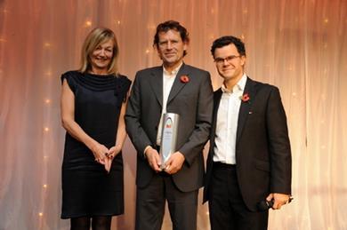 Eric Parry receiving his award 