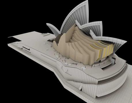 The new design to transform the interior of the Sydney Opera House, architects Jørn Utzon and Richard Johnson.