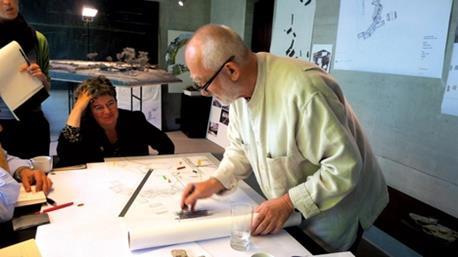 Peter Zumthor sketching his Secular Retreat.