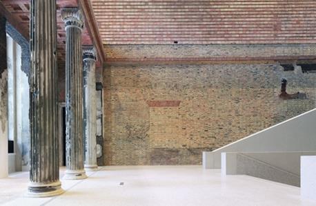 The main stair hall with new stair in precast concrete.