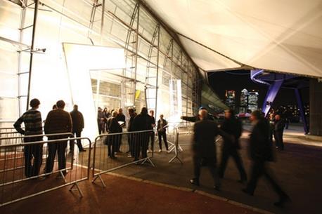 Outside the club’s main entrance.