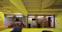 The mesh brings new light into the basement cafeteria and meeting space