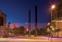Lighting at ground level complements that of the 18m columns at the park entrance.