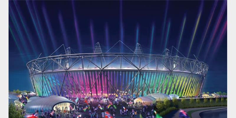 draped around the stadium